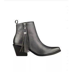Guess Women’s Talza Booties In Pewter Leather Size 6.5